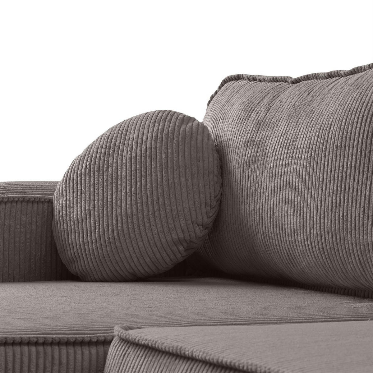 ECKSOFA VENUS mit Schlaffunktion und Bettkasten, Poso 04 - Braun, Textil (275/178cm)