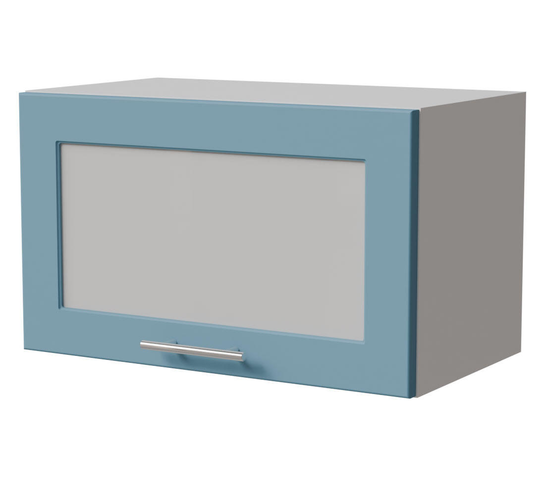 KLAPPHÄNGESCHRANK Bari W4BS/60 WKF Weiß / RAL 5024 pastellblau 60 / 32,5 / 36cm Blum Aventos - Blau/Weiß, Holz/Holzwerkstoff (60/36/32.5cm) - Feldmann-Wohnen