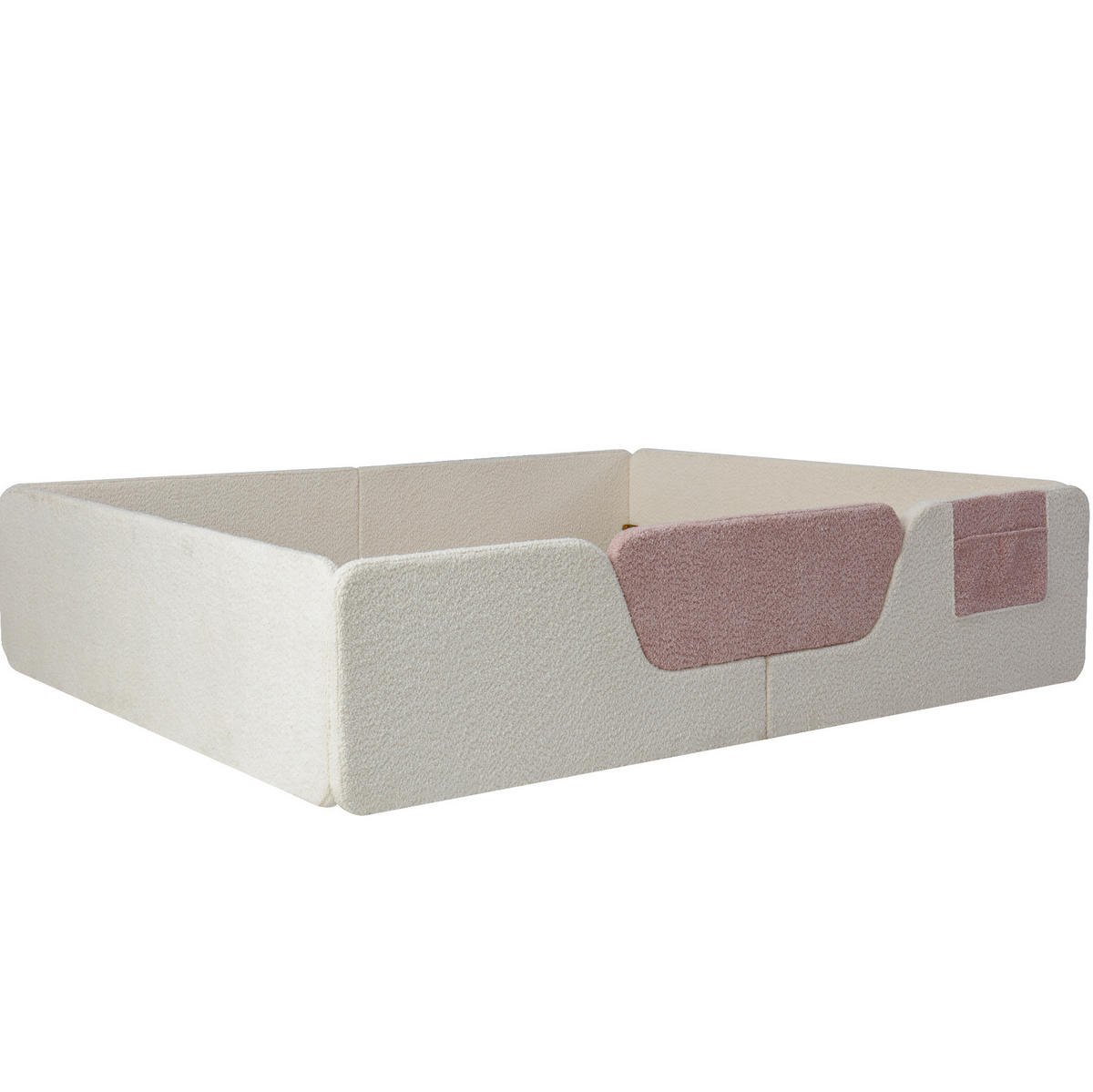 POLSTERBETT mit abnehmbaren Seitengittern 140x190 cm Samt Beige - Beige, Metall (90/190cm) - Beauniv