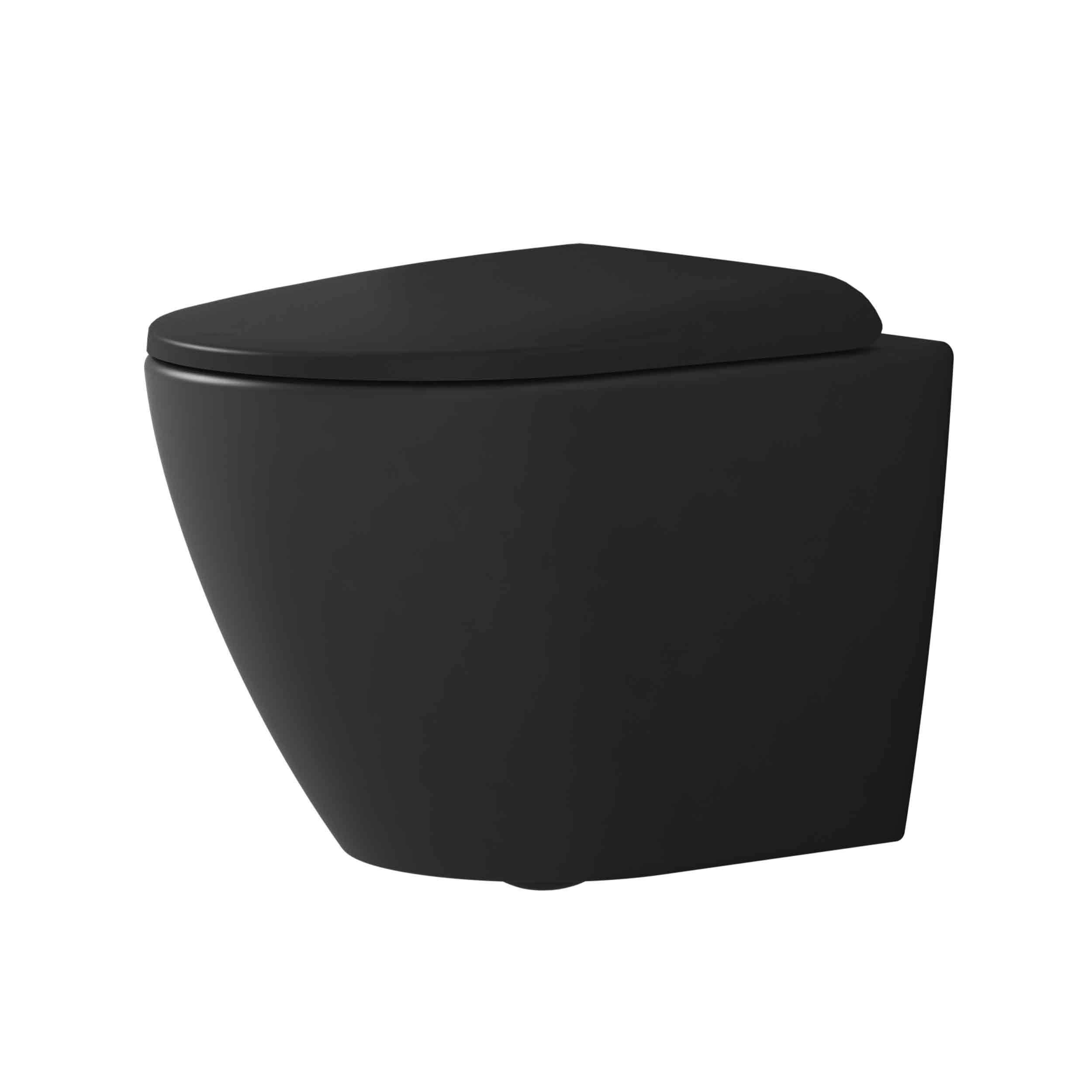 EMKE TOALETA na stěnu bez splachovacího okraje CT02 49/37 cm Matná černá