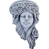 STEINFIGUR Wandkonsole Wandrelief Waldfee Fee frostfest wetterfest Steinguss Gartenfigur - Grau, Stein (18/9/24cm) - stoneandstyle