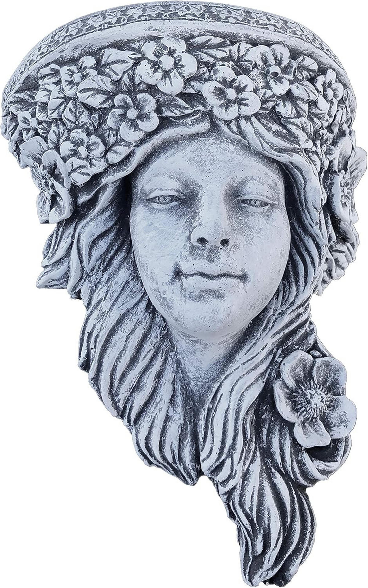 STEINFIGUR Wandkonsole Wandrelief Waldfee Fee frostfest wetterfest Steinguss Gartenfigur - Grau, Stein (18/9/24cm) - stoneandstyle