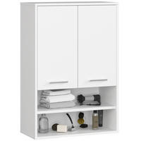 HÄNGESCHRANK Weiß 64x94x30 cm - Silberfarben/Weiß, Holzwerkstoff/Kunststoff (64/94/30cm) - Akord