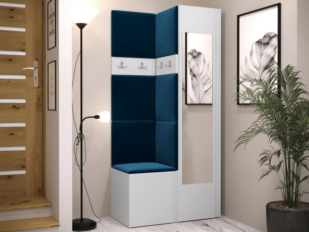 GARDEROBEN-SET Orion XXV - Blau/Weiß, Holzwerkstoff/Kunststoff (82/186/46cm) - MIRJAN24