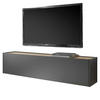 TV-LOWBOARD hängend grau matt, Eiche Wotan 150 cm, TV-Unterteil Hängeschrank - Eiche Wotan/Grau, Holzwerkstoff/Metall (150/35/30cm) - Furn.Design