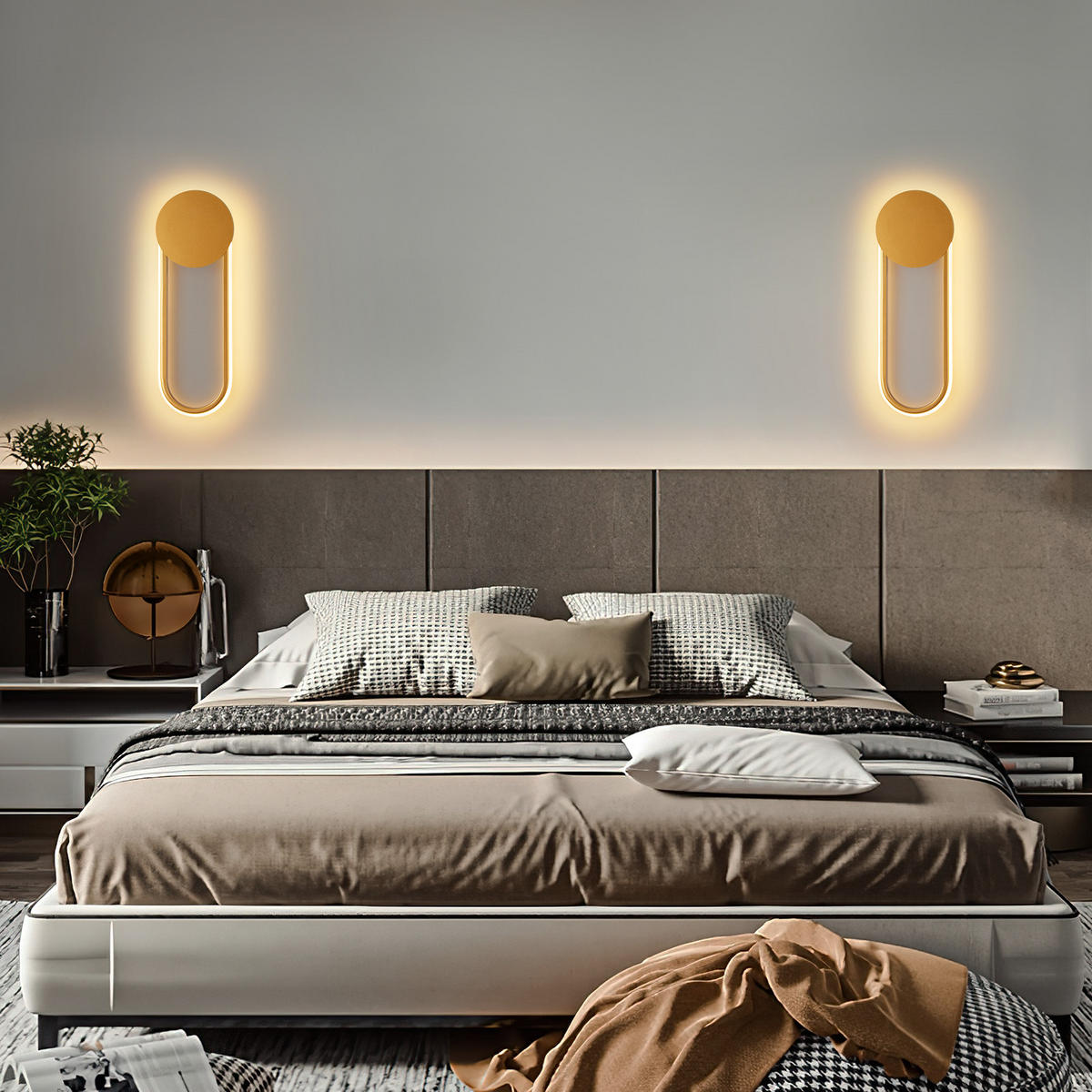 LED - WANDLEUCHTE Leuchtor 41.5/14/4 cm - Goldfarben, Metall (14/4/41.5cm) - ZMH