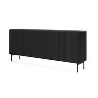 SIDEBOARD Tutti Schwarz, viertürige - Schwarz, Holzwerkstoff/Metall (195/81/40cm) - Bettso