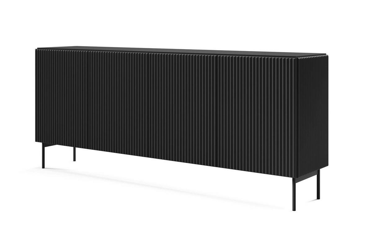 SIDEBOARD Tutti Schwarz, viertürige - Schwarz, Holzwerkstoff/Metall (195/81/40cm) - Bettso