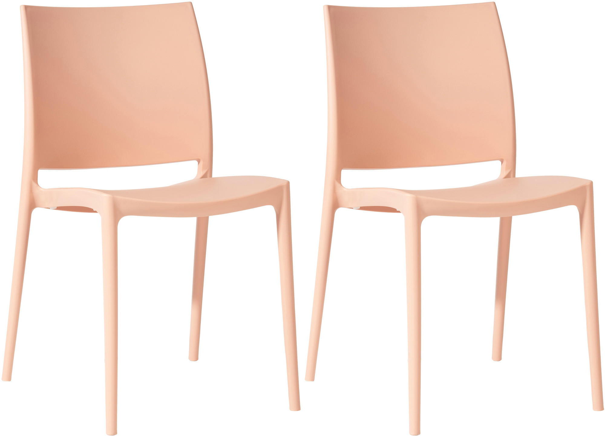 GARTENSTUHL 2er Set Kunststoff Pfirsich - Pink, Kunststoff (42/81/49cm) - CLP