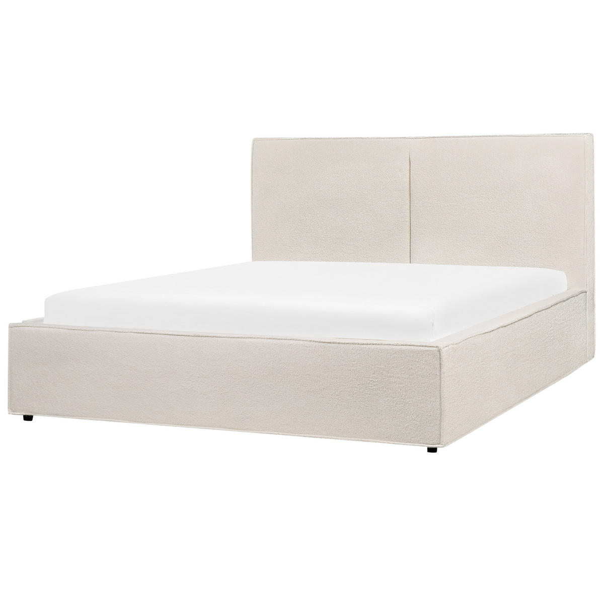 POLSTERBETT 160x200 cm Weiß Moissac - Creme, Textil (160/200cm) - Beliani