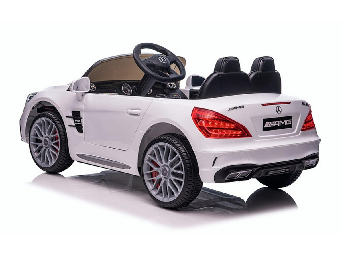 KINDER ELEKTROAUTO Mercedes SL 65 AMG weiß - Weiß, Kunststoff (108/63/46cm) - TPFLiving