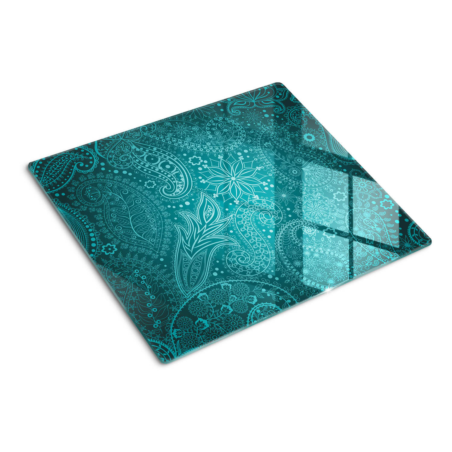 GLASPLATTE 60x52 cm Dekorationen - Blau, Glas (60/0.4/52cm) - TULUP