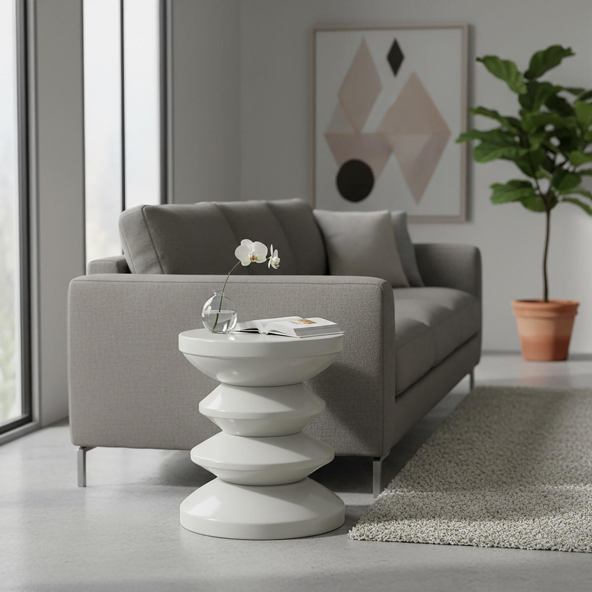 STRANSKA miza - siva, kovina (35/35/46cm) - Relaxdays