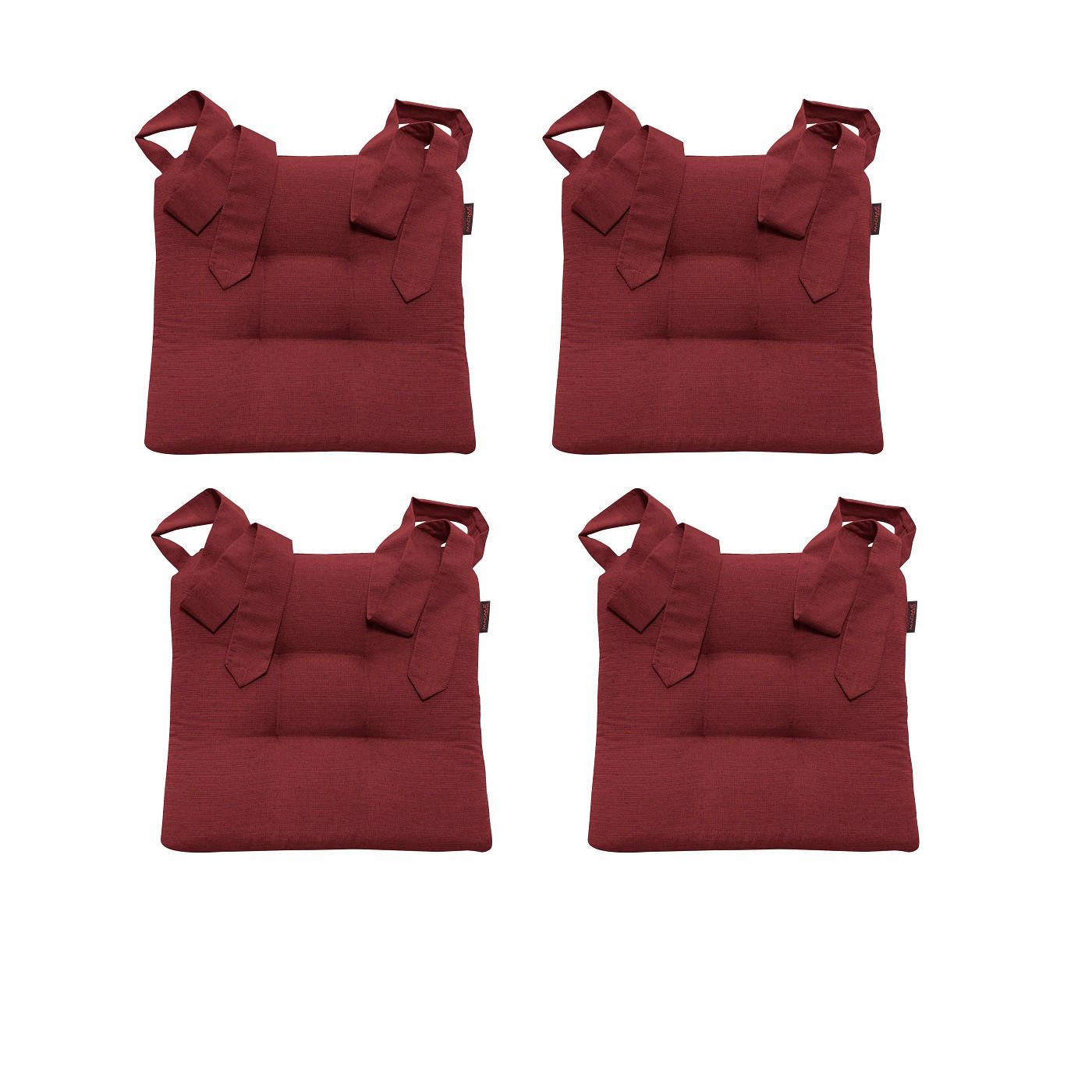 STUHLKISSEN Fino mit Schleifenband rot 4er Set - Rot, Textil (46/42/7cm) - Magma Heimtexx