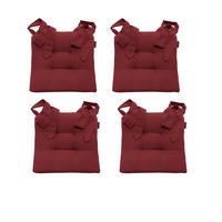 STUHLKISSEN Fino mit Schleifenband rot 4er Set - Rot, Textil (46/42/7cm) - Magma Heimtexx