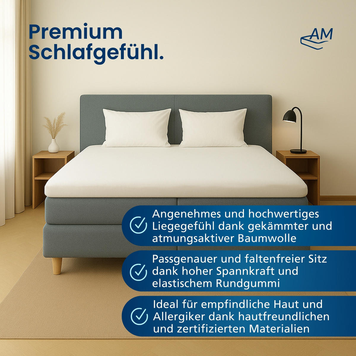 SPANNBETTLAKEN TOPPER 140/180/12 cm Weiß - Weiß, Textil (140/180cm) - AM Qualitätsmatratzen