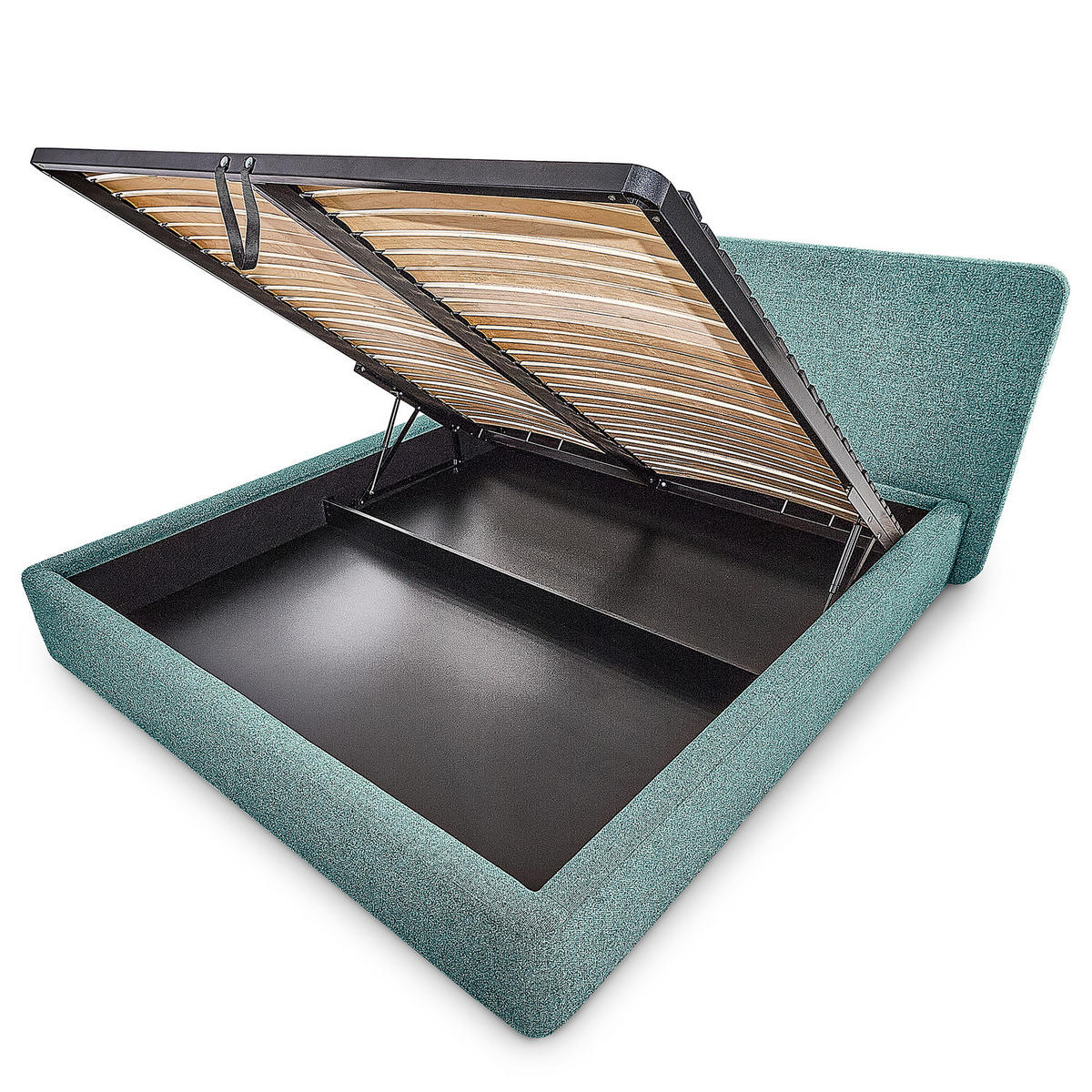 POLSTERBETT - Petrol, Holz/Textil (140/200cm) - home24