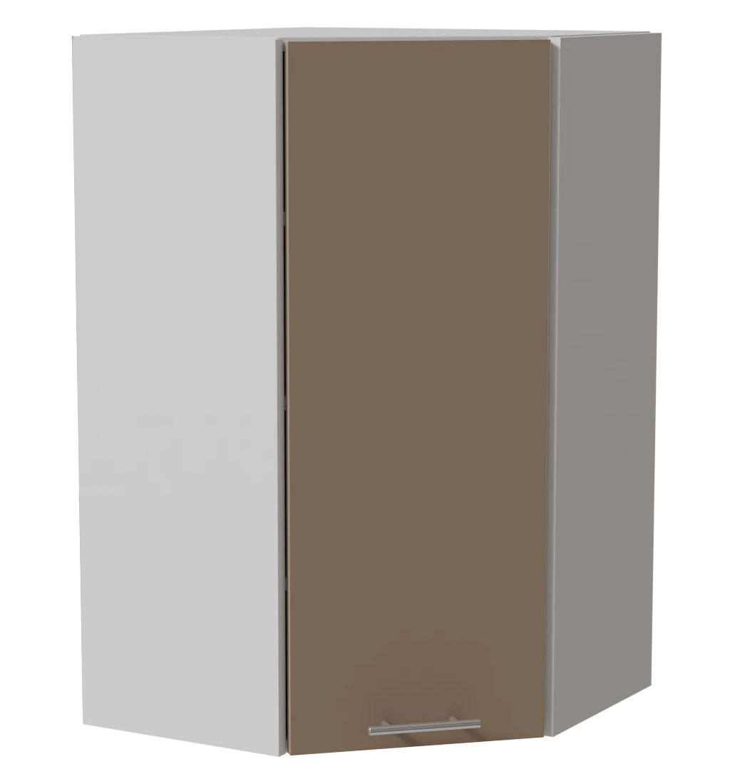 ECKHÄNGESCHRANK Brerra RAL 1019 graubeige Matt / Weiß Matt 60 / 60 / 96cm - Graubraun/Weiß, Holz/Holzwerkstoff (60/96/60cm) - Feldmann-Wohnen