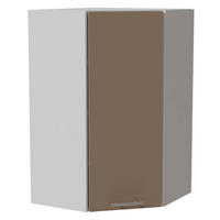 ECKHÄNGESCHRANK Brerra RAL 1019 graubeige Matt / Weiß Matt 60 / 60 / 96cm - Graubraun/Weiß, Holz/Holzwerkstoff (60/96/60cm) - Feldmann-Wohnen