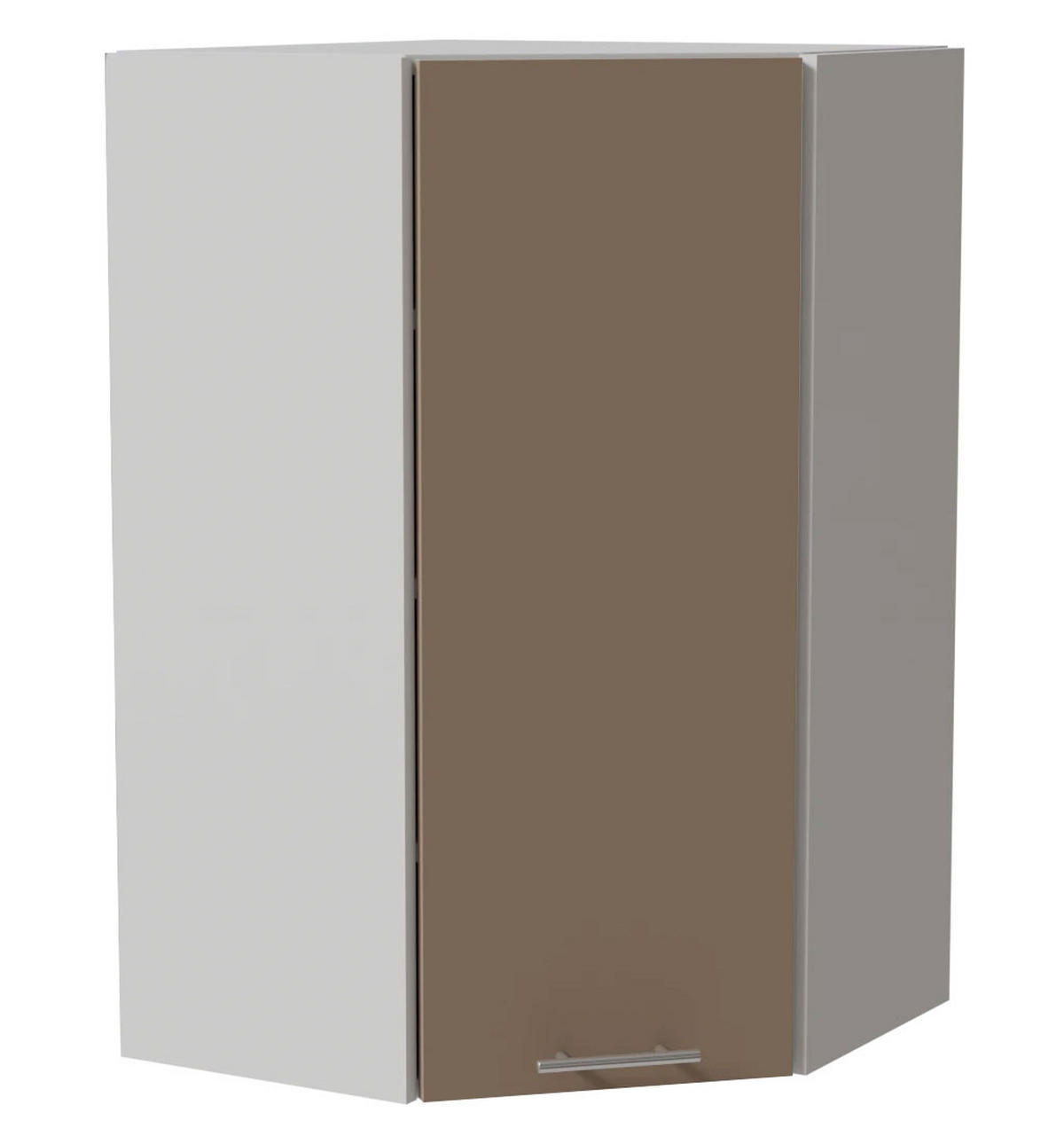 ECKHÄNGESCHRANK Brerra RAL 1019 graubeige Matt / Weiß Matt 60 / 60 / 96cm - Graubraun/Weiß, Holz/Holzwerkstoff (60/96/60cm) - Feldmann-Wohnen