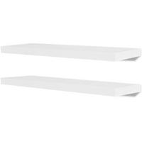 WANDBORDSET 2-tlg. 80/20/3,8 cm aus MDF Weiß - Weiß, Holzwerkstoff (80/4/20cm) - vidaXL