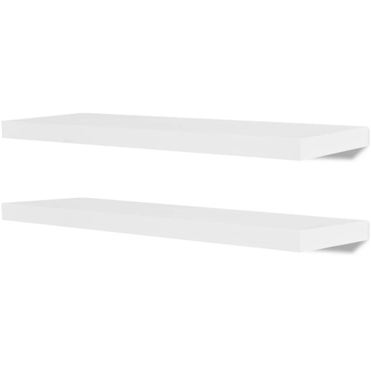 WANDBORDSET 2-tlg. 80/20/3,8 cm aus MDF Weiß - Weiß, Holzwerkstoff (80/4/20cm) - vidaXL