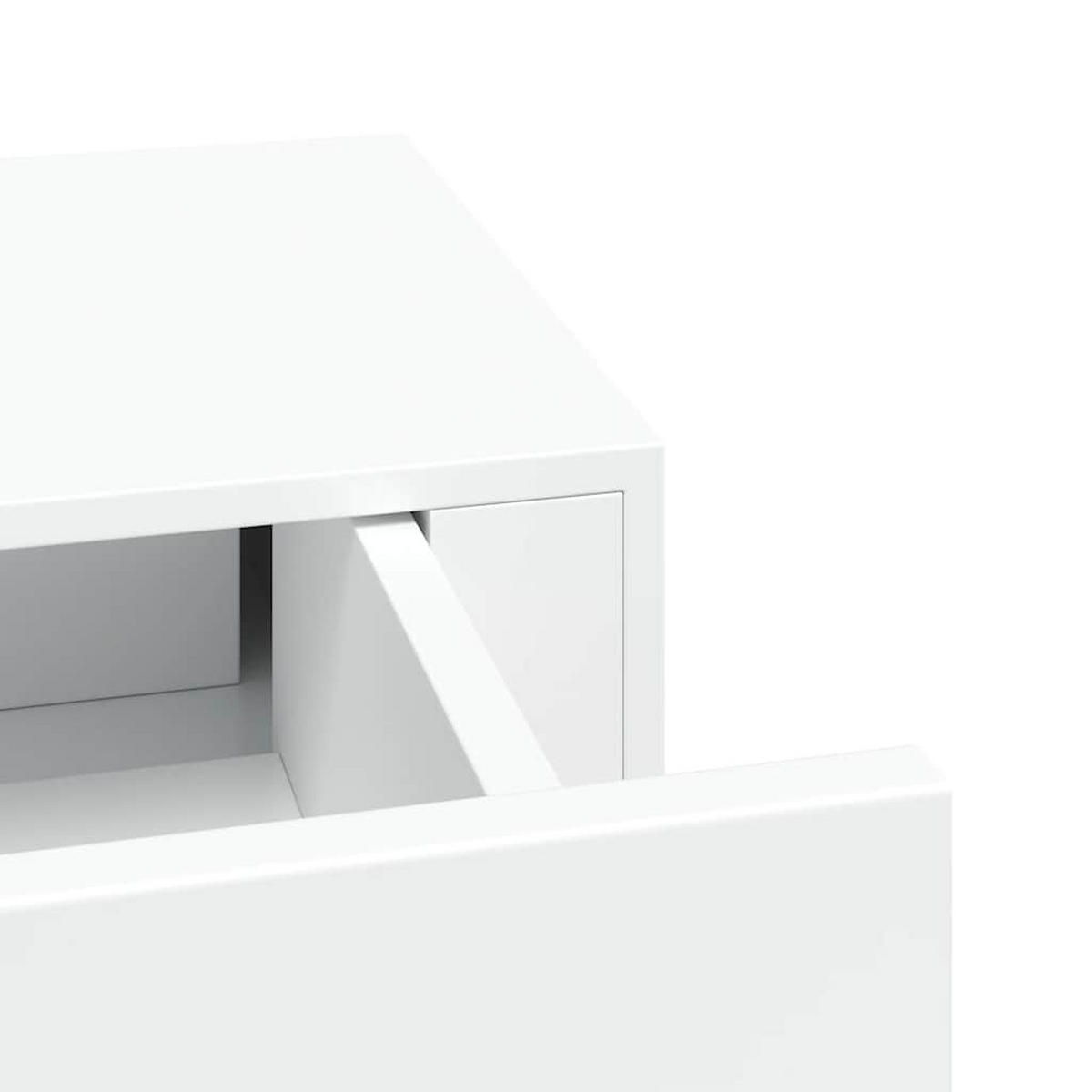 WANDREGAL Mit Schublade Weiss 40/23,5/10 Cm Mdf - Weiß, Holzwerkstoff (23.5/10/40cm) - vidaXL