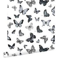 TAPETE Schmetterlinge 53 cm x 10.05 m - Schwarz, Papier (53/1000cm) - ESTAhome
