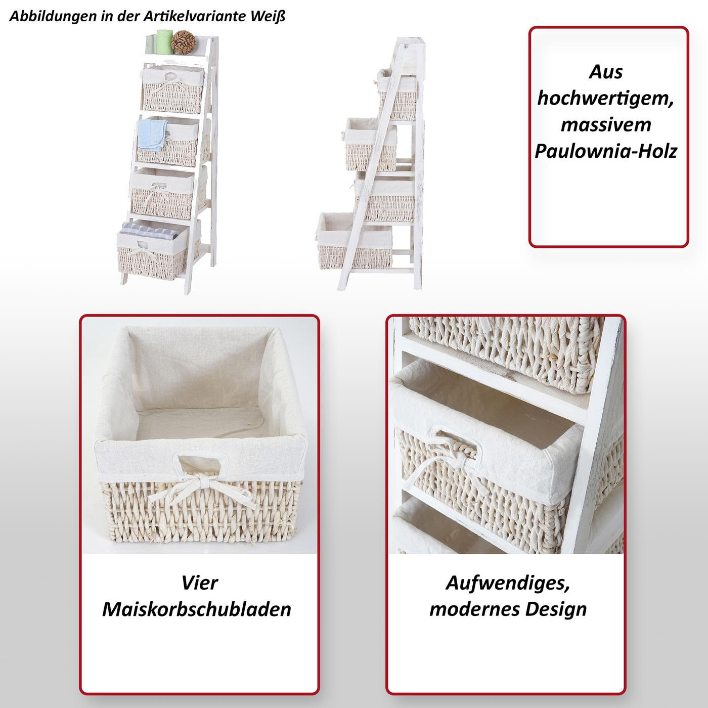 Thumbnail - MCW Leiterregal, Braun, Holz, 30x101x35 cm, Wohnzimmer, Regale, Bücherregale