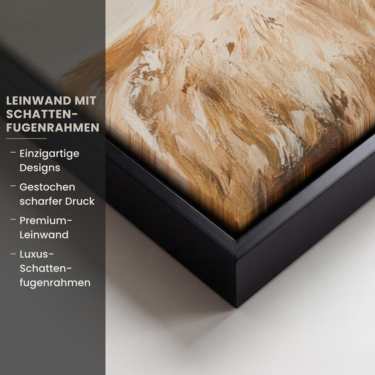 LEINWAND Bilder mit Rahmen - Weihnachtsmann - Rentier - Weihnachten - 80x60 - Rotbraun, Textil (80/60cm) - MuchoWow
