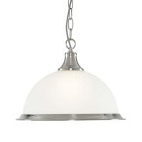 HÄNGELEUCHTE AMERICAN DINER Weiß Silber - Weiß, Glas (34/34/78cm)