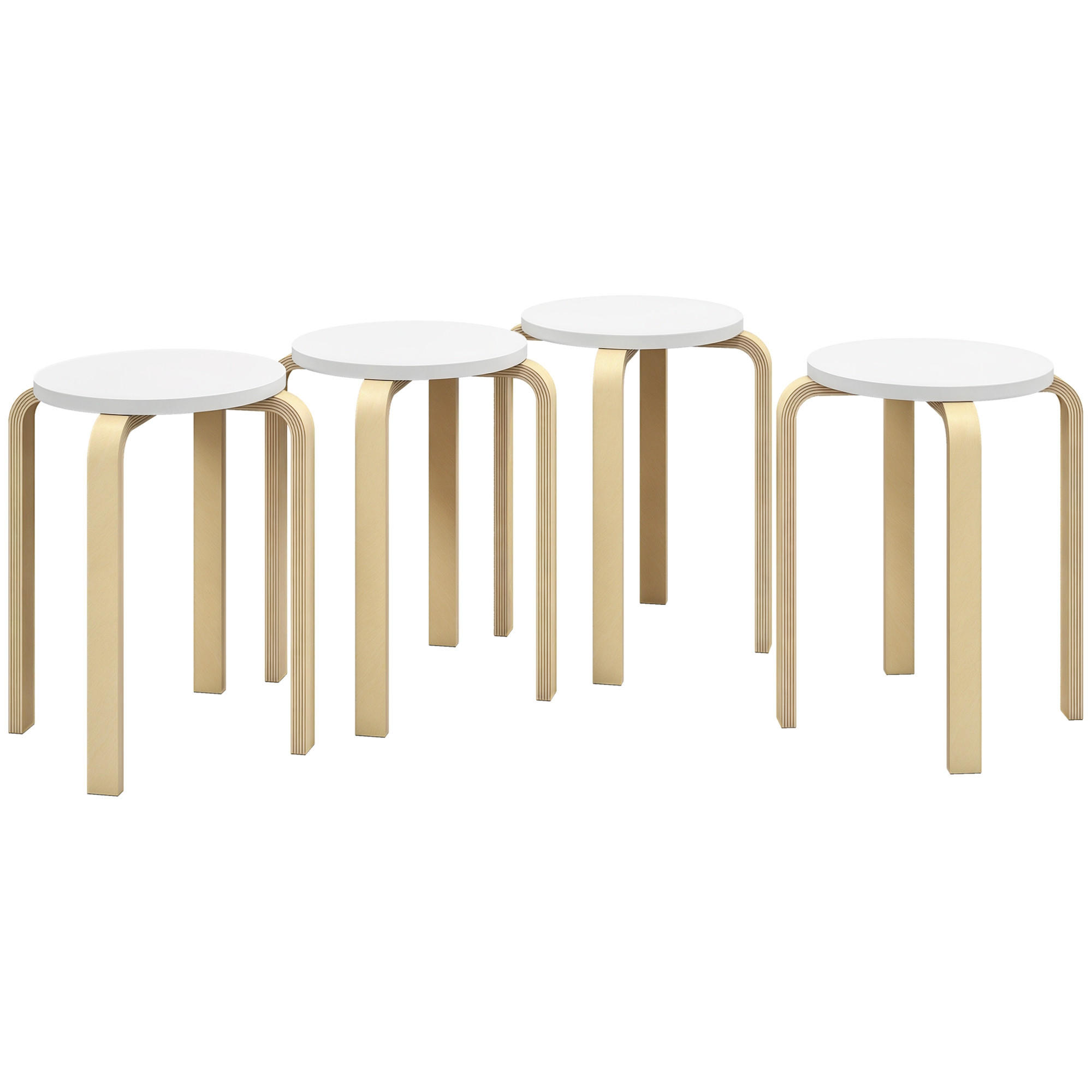 HOCKER Weiß 4 Stück - Weiß, Kunststoff (40/45/40cm) - GiPP