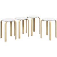 HOCKER Weiß 4 Stück - Weiß, Kunststoff (40/45/40cm) - GiPP