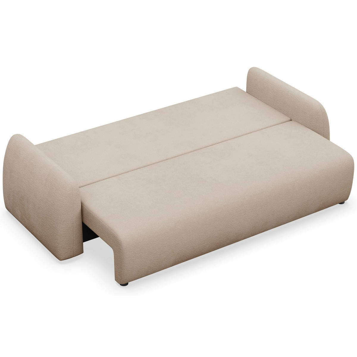 3-SITZER SOFA Nubelle Beige Chenille-Bezug, wasserabweisend - Beige/Schwarz, Kunststoff/Textil (244/85/93cm) - Selsey