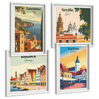 BILDER SET 4er Set - 50x50 cm & 40x60 cm Weißer Rahmen - Architektur der Küstenstädte - Weiß, Kunststoff (50/50cm) - TULUP