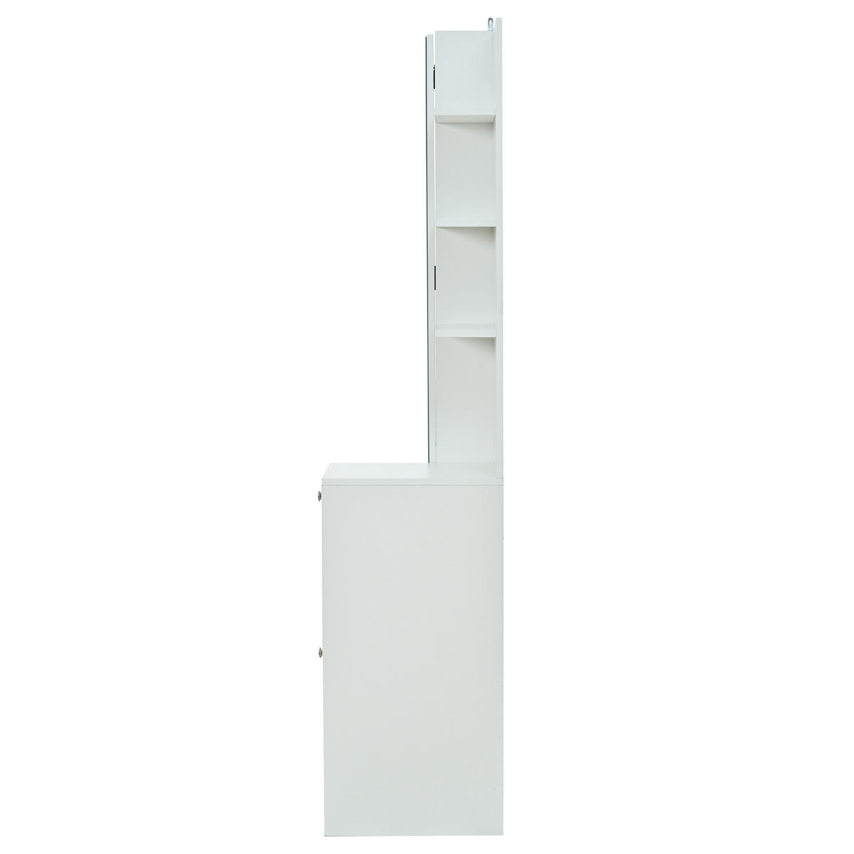 HOCHSCHRANK Spiegel Schuhschrank 2 Türen 5 Ablagen Weiß - Weiß, Holzwerkstoff (85/180/40cm) - FLIEKS