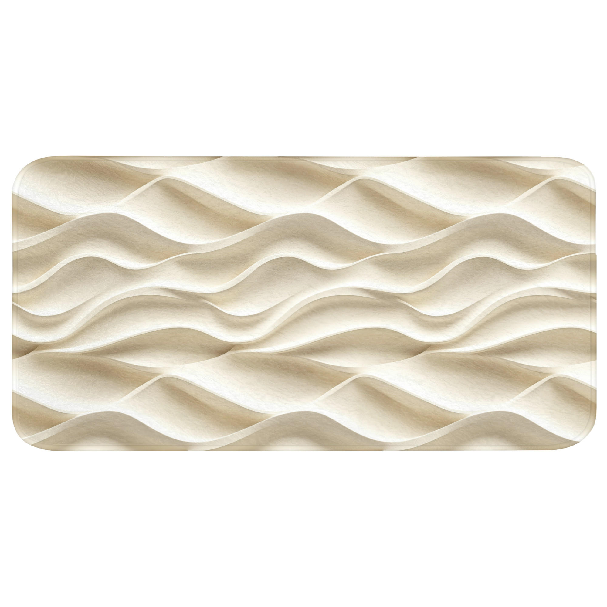 WC-VORLEGER Linien - Gewellt - Creme WC Teppich 120x60 cm - Creme, Kunststoff/Textil (120/60cm) - OnlyWow