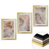 WANDBILDER 3er Set - 20x30 cm Goldrahmen - abstrakte Marmortexturen - Goldfarben, Kunststoff (20/30cm) - ArtPrintCave