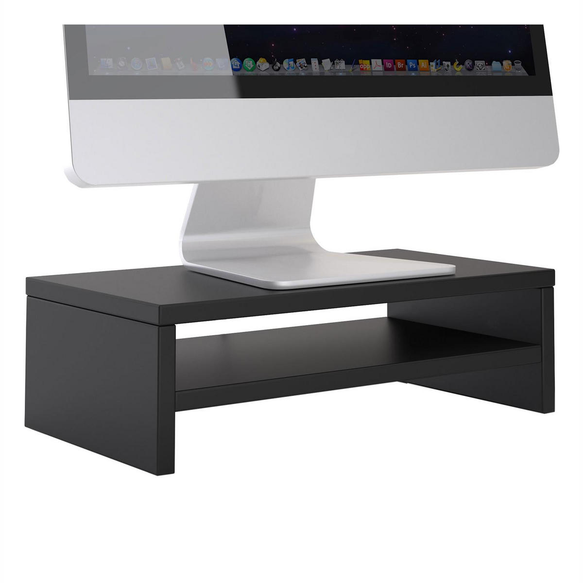 MONITORSTÄNDER SUBIDA - Schwarz, Holzwerkstoff (23/42/13cm) - CARO-Möbel