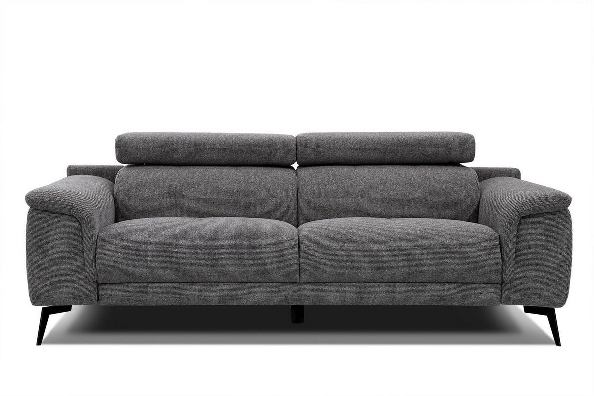SOFA FIERO 3-Sitzer, dunkelgrau - Dunkelgrau/Schwarz, Holzwerkstoff/Textil (212/82/103cm) - Courtois Laville
