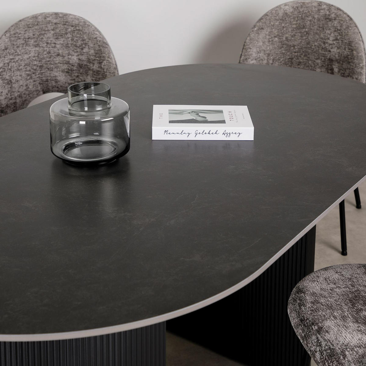 ESSTISCH LISANDRO - Dunkelgrau, Metall (90/160/75cm) - IDIMEX