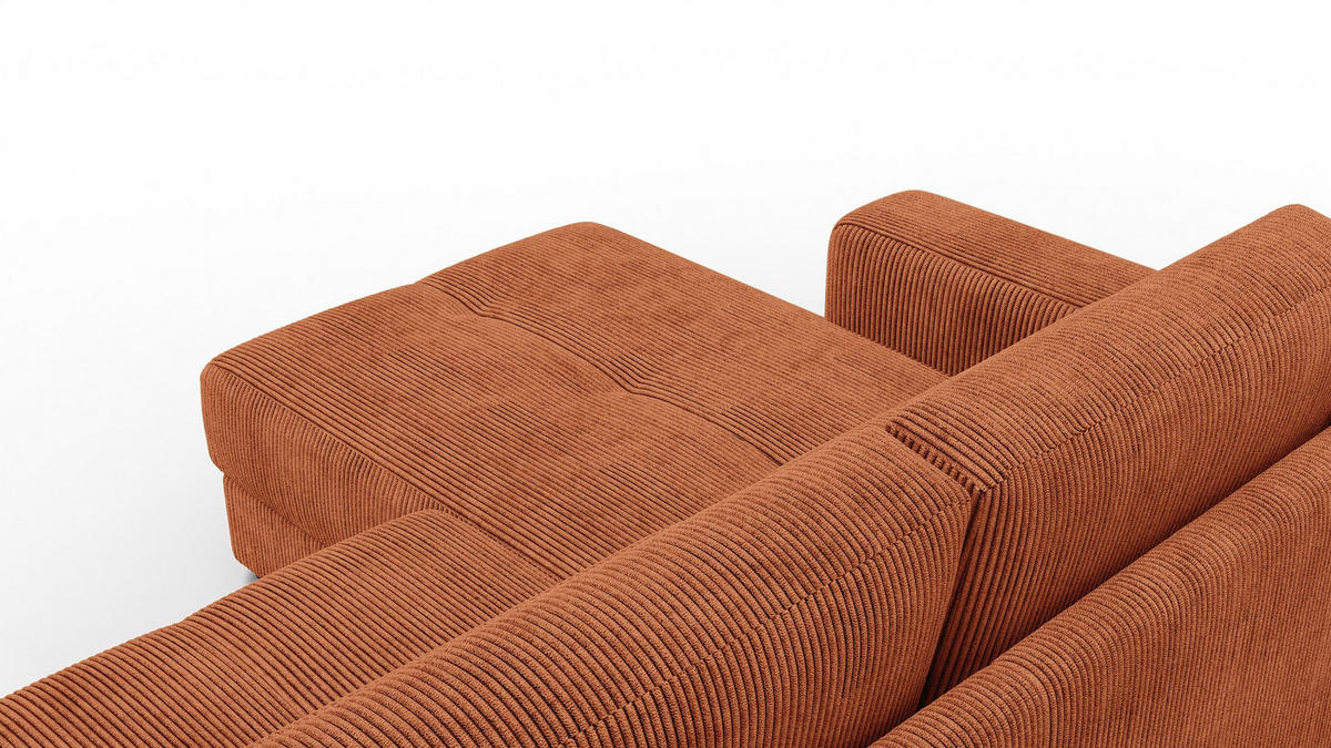 ECKSOFA OLI 4-Sitzer links, orange - Orange, Holz/Textil (295/172cm) - Courtois Laville