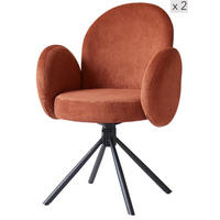 STUHL 2er-Set Kord Terracotta - Rot, Holz (65/89/60cm) - Nordlys