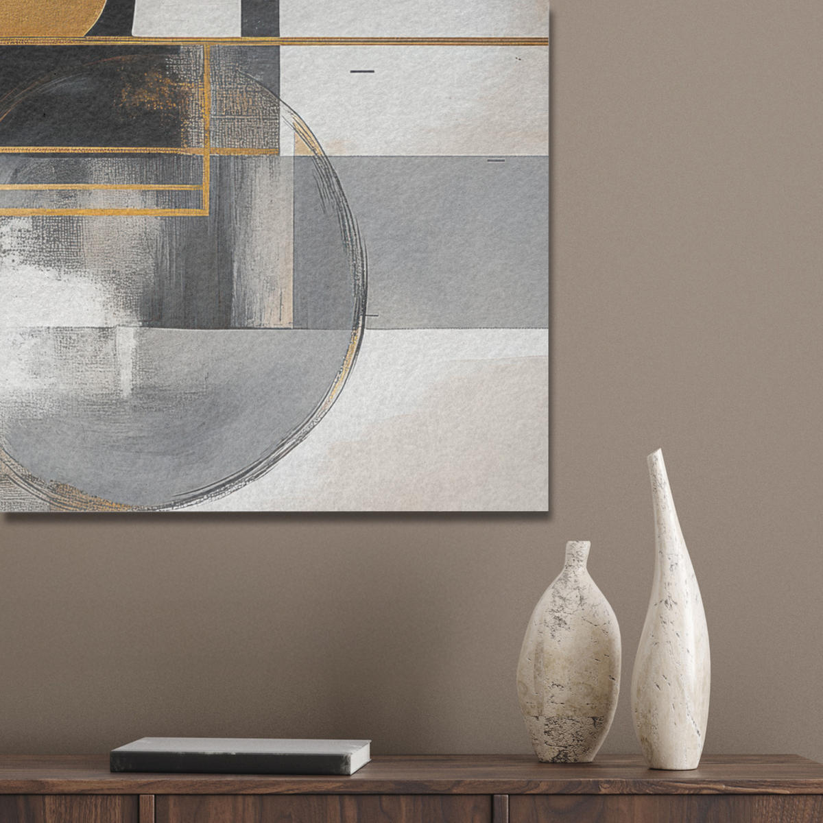 AKUSTIKPANEEL Abstrakt - Gold - Silber - Formen - Ästhetisch - Modern 80x60 cm - Goldfarben, Textil (80/0.9/60cm) - MuchoWow