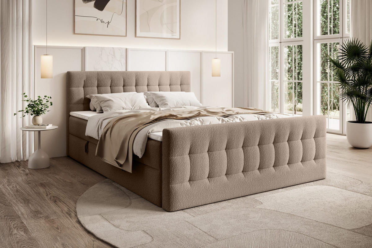 DOPPELBETT Yazo Royal 160x200 cm, Brown - Braun, Textil (160/200cm) - Fedve