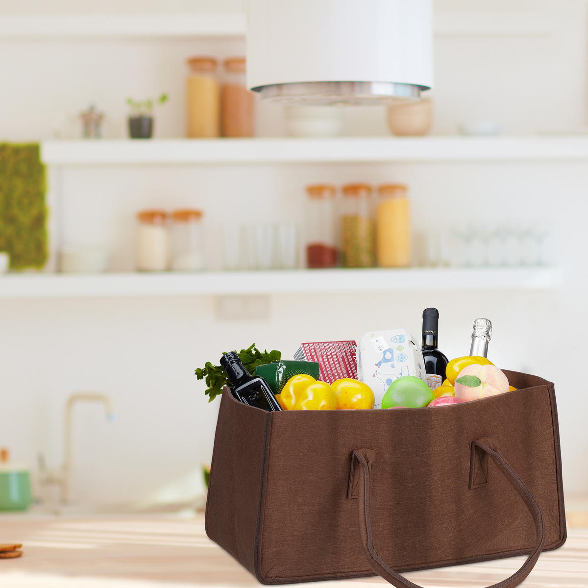 KAMINHOLZTASCHE - Schwarz, Textil (25/25/50cm) - Relaxdays