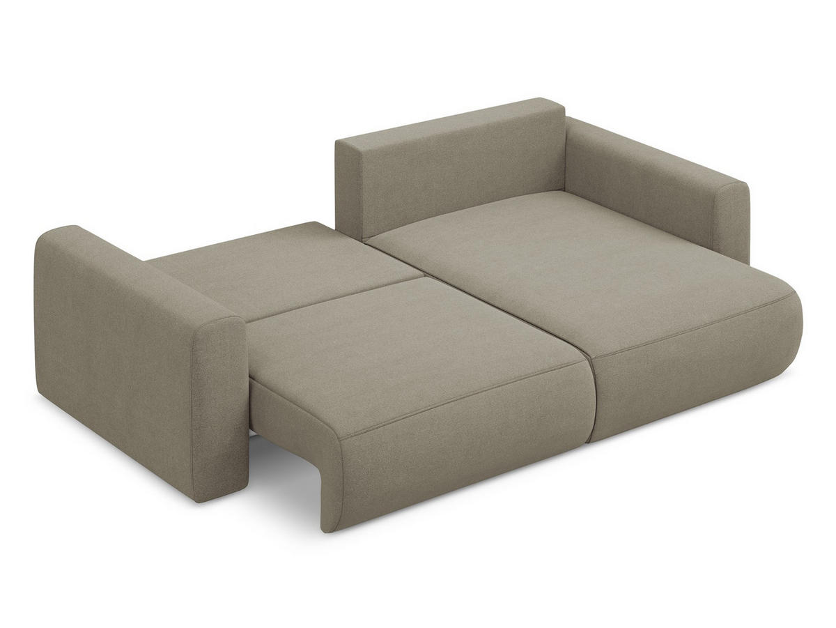 ECKSOFA mit Schlaffunktion Strukturstoff Stoff Grau - Schwarz/Grau, Kunststoff/Textil (148/257cm) - Makamii