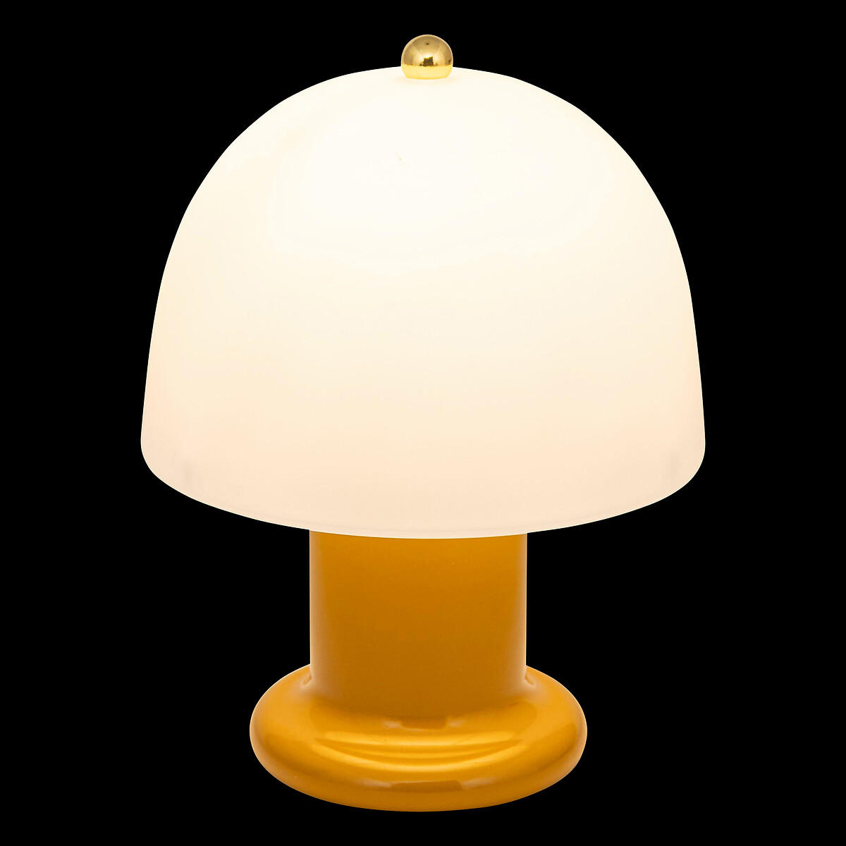 PILZLAMPE Rick 21 cm - Gelb, Glas (16/16/21cm) - Atmosphera Createur d´interieur