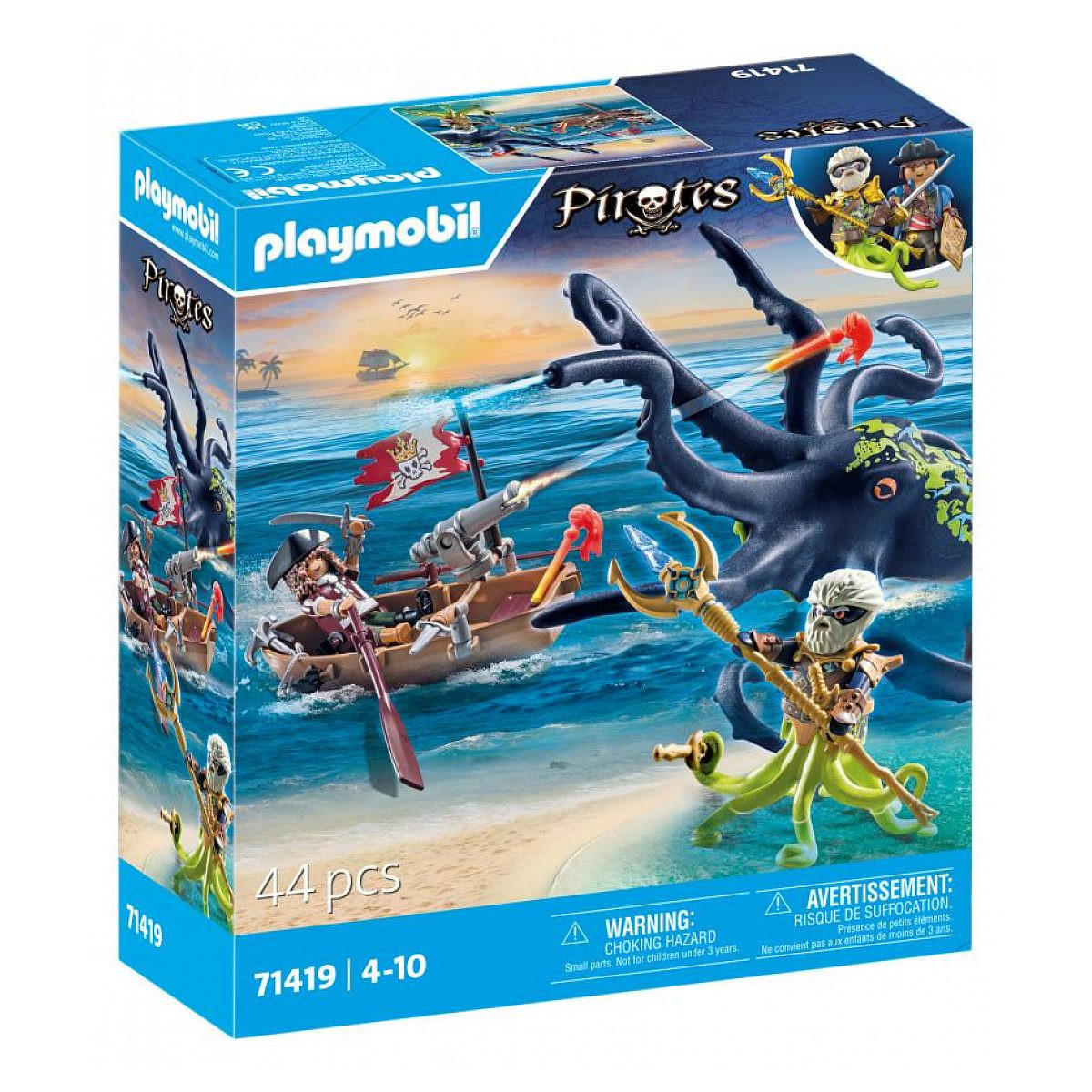 SPIELSET Pirat mit Riesenkrake - Blau, Kunststoff (10/25/28cm) - Playmobil