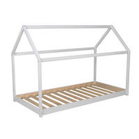 HAUSBETT PANDA mit Lattenrost / Kinderbett 70x140 cm - Weiß - Weiß, Holz (70/140cm) - Weber Industries